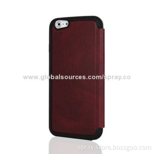 Leather Cover for iPhone, interior TPU/Microfiber Perfectly Combined in Heat Pressing